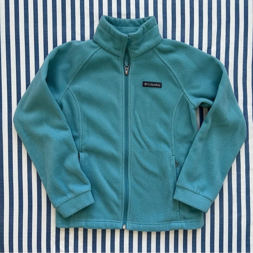 Columbia Kids Aqua Fleece Zipper Sweater Size Medium (10/12)